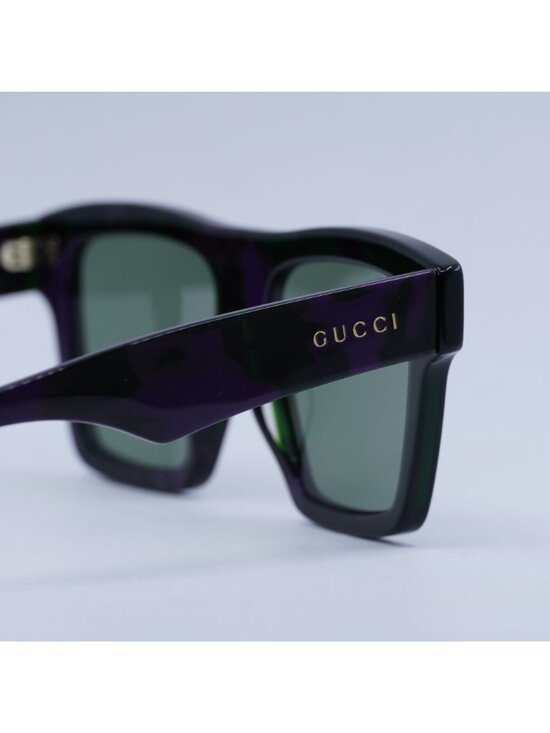 Gucci GG0962S 014 Sunglasses Purple Square Frame, Green Lenses main image 5